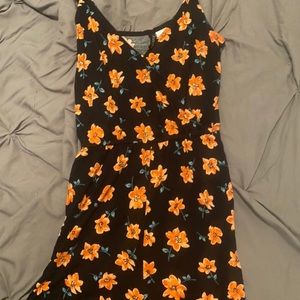 Barely worn H&M orange & black floral romper